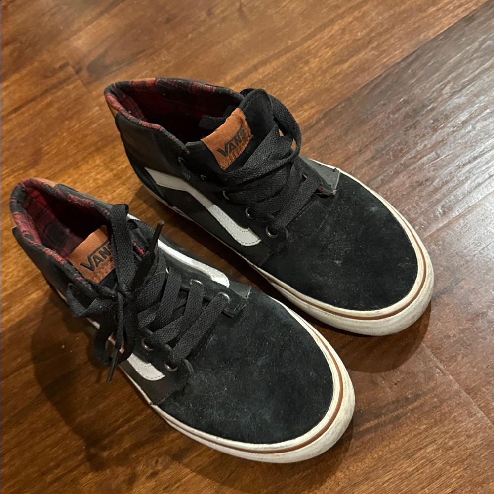 Vans Black and White High-Top Shoes